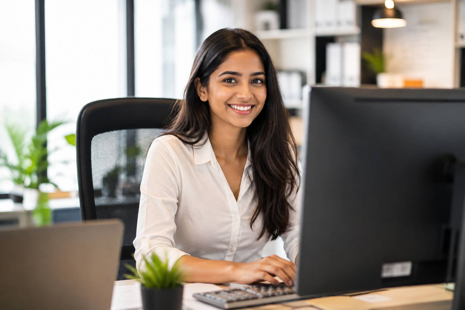 An HR team collaborating in an office